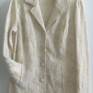 Chicos Special Occasion Jacket Ivory and Gold